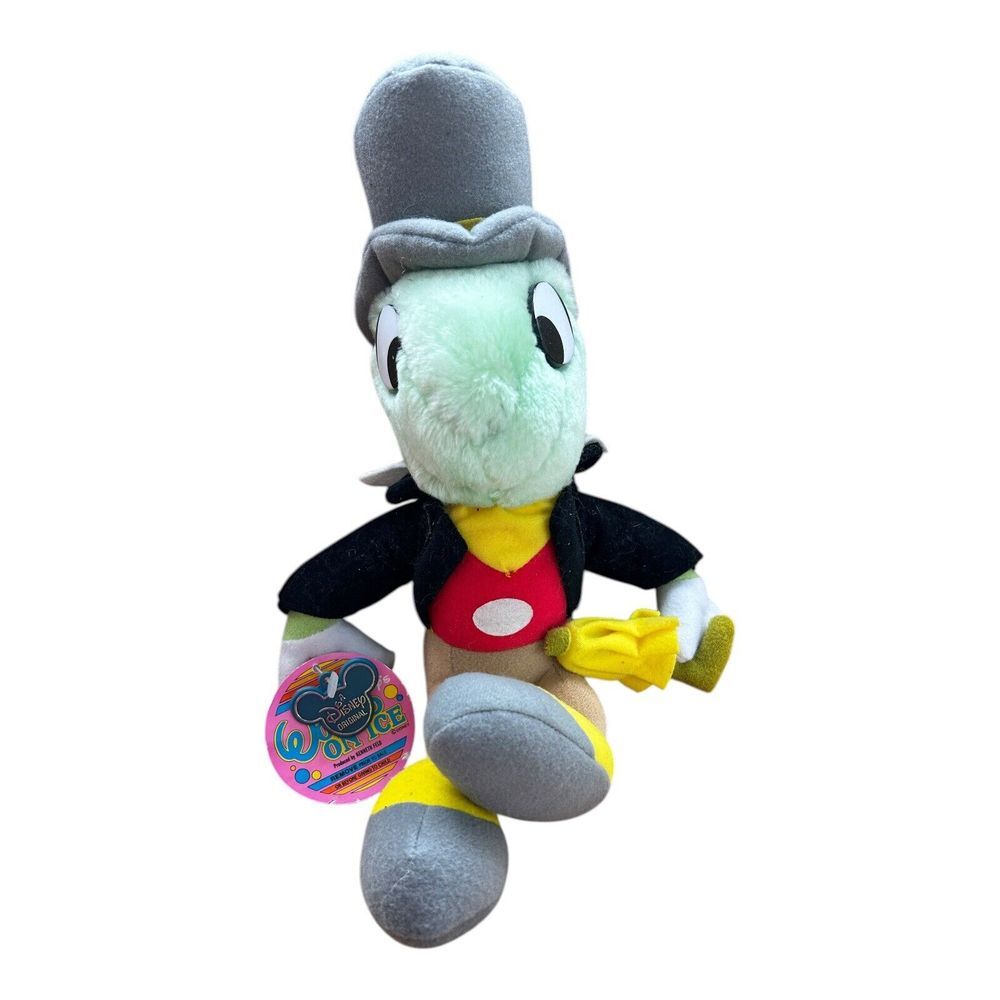 Vtg Disneyland Walt Disney‎ World Pinocchio Jiminy Cricket Plush Stuffed Toy 11"